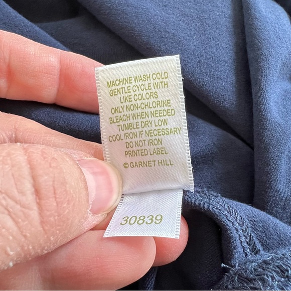 Garnet Hill 30839 Navy Blue V-Neck Modern Surplice Maxi Dress Women’s Size 14 - Picture 5 of 5